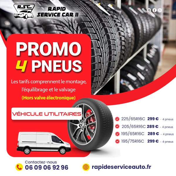 prix pour changer 4 pneus