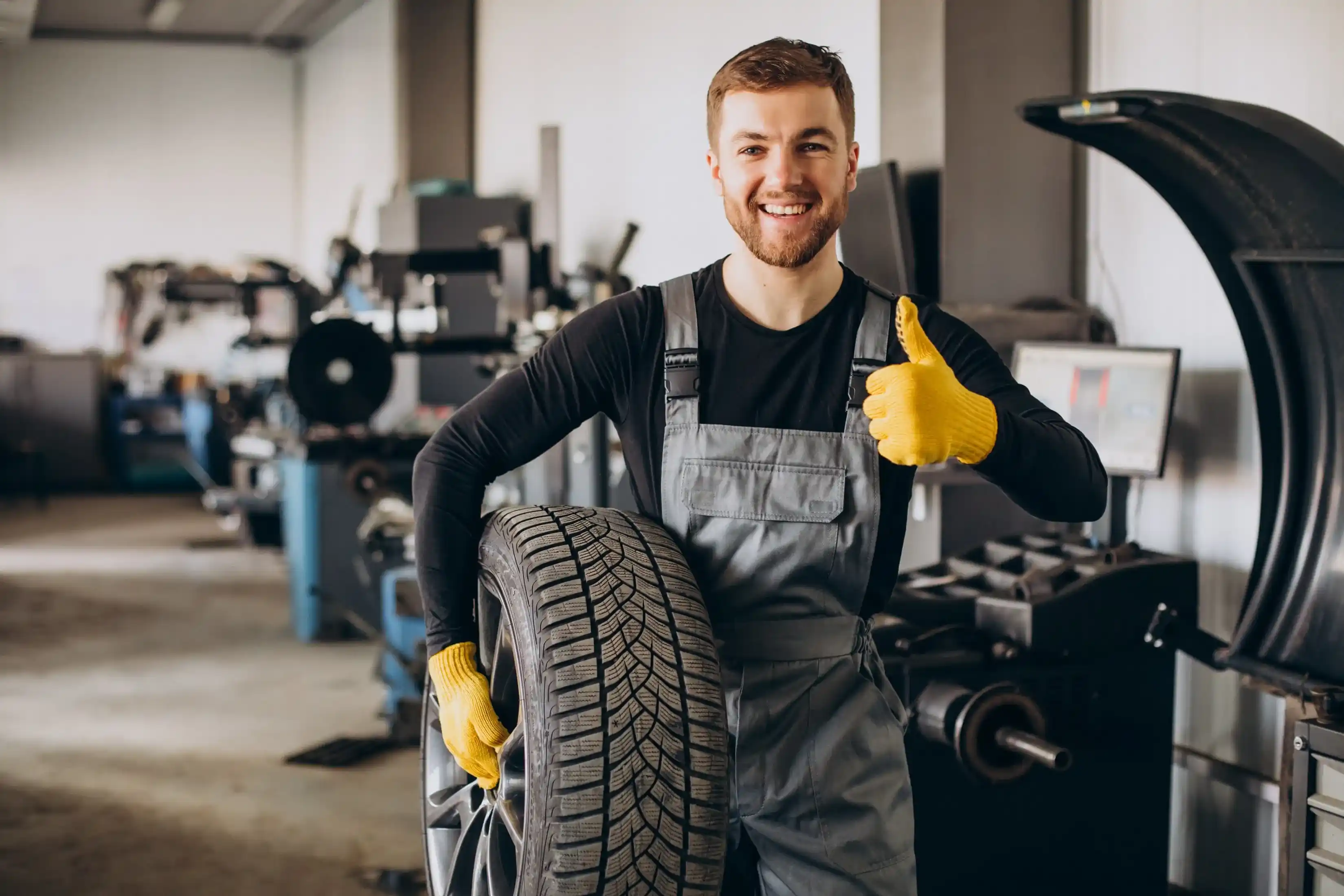 technicien pour le changement de pneus